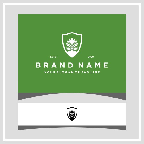 Shield leaf logo design Royalty Free Vector Image
