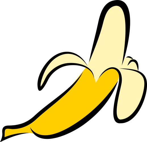 Pixel banana fruit detailed isolated Royalty Free Vector