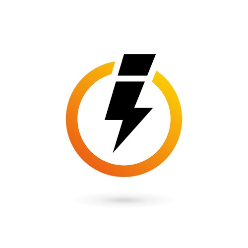 B letter logo design with lighting thunder bolt Vector Image