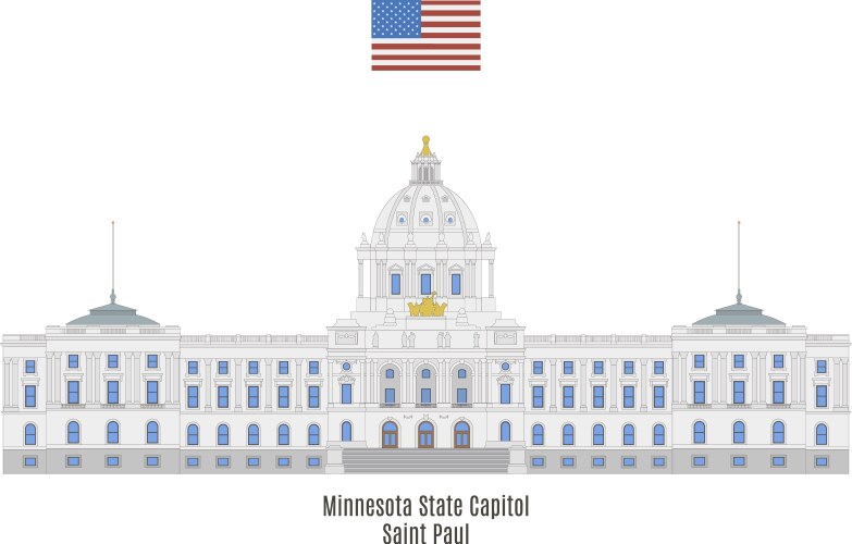 Minnesota State Capitol Building Vector Image