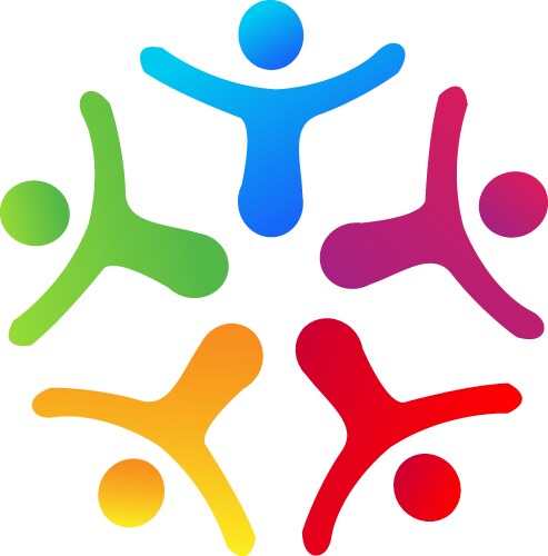 People Connection Logo Royalty Free Vector Image