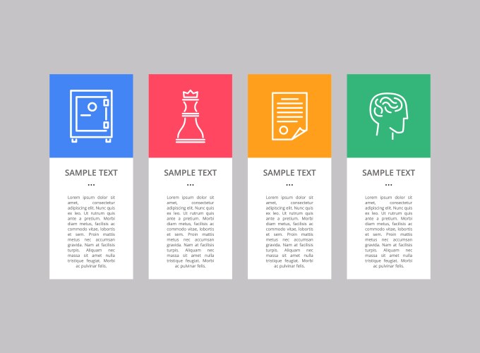 Sample text and logos set on vertical rectangles vector image