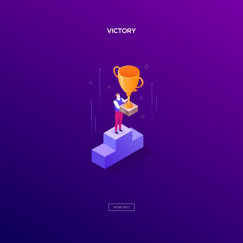 Victory concept - modern isometric web vector image