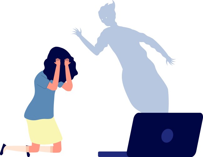 Internet bullying concept frustrated Royalty Free Vector