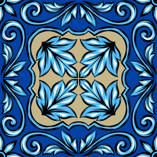 Portuguese azulejo ceramic tile vector image