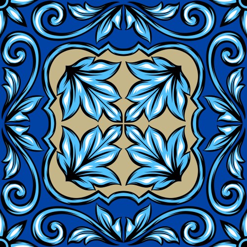 Portuguese azulejo ceramic tile vector image