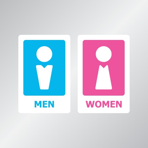 Restroom sign color Royalty Free Vector Image - VectorStock