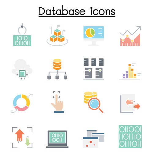 Data database mining diagram chart and graph vector image
