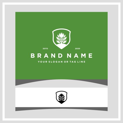 Shield leaf logo design Royalty Free Vector Image