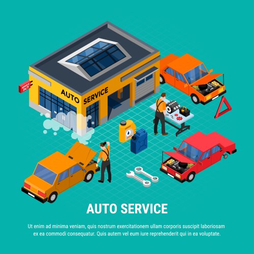 Autofun Service Auto service infographic Royalty Free Vector Image