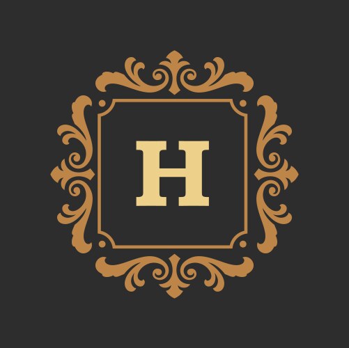 Luxury monogram logo template object Vector Image