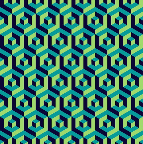 Isometric 3d hexagon seamless pattern background vector image