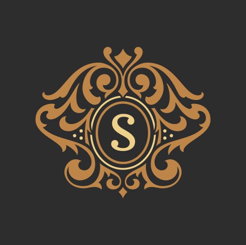 Letter r luxury royal circle ornament logo Vector Image