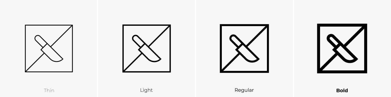 No sharp objects icon thin light regular and bold vector image