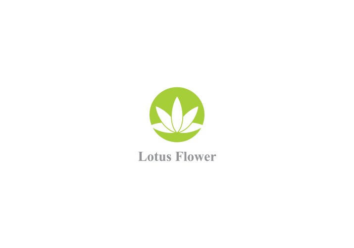 Green leaf lotus organic flower logo Royalty Free Vector