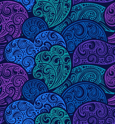 Seamless pattern with hand drawn doodle sea waves Vector Image