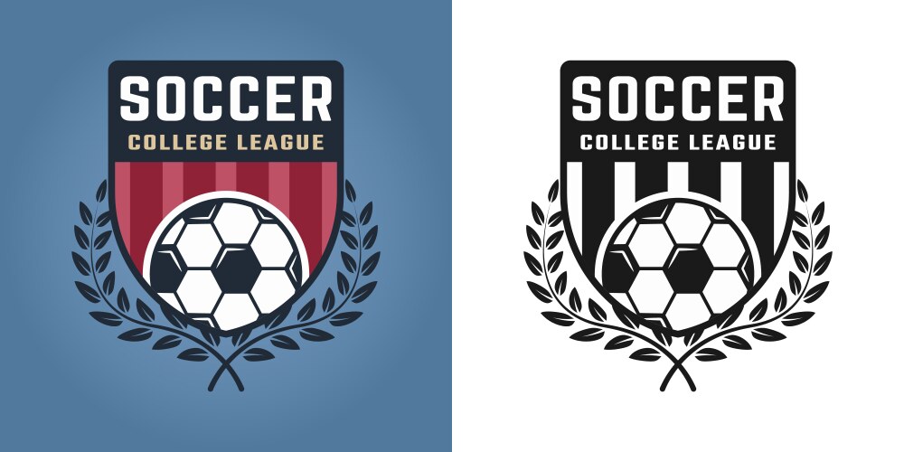 Soccer & Football Logos - Two Styles Vector Image