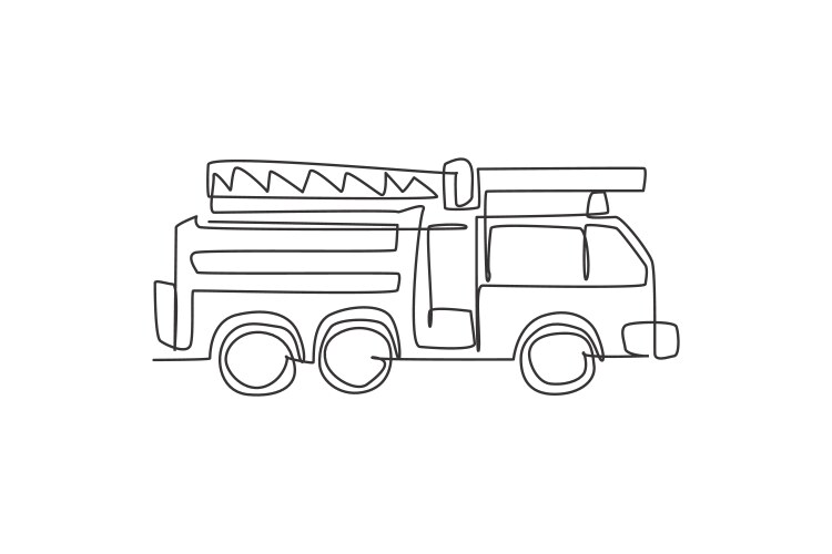 Continuous one line drawing emergency road vector image