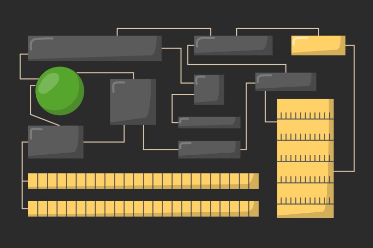 Cpu microprocessors isolated microchip hardware vector image