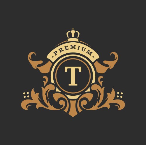 Initial rr letter royal luxury logo template Vector Image
