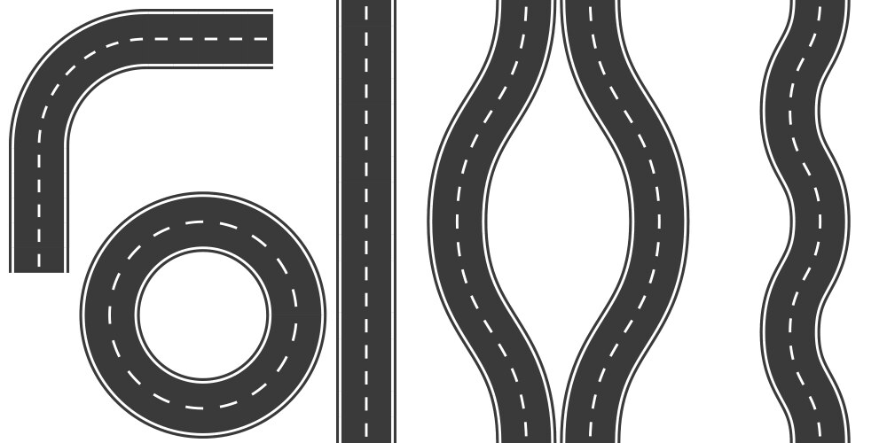Road with markings options straight strip Vector Image