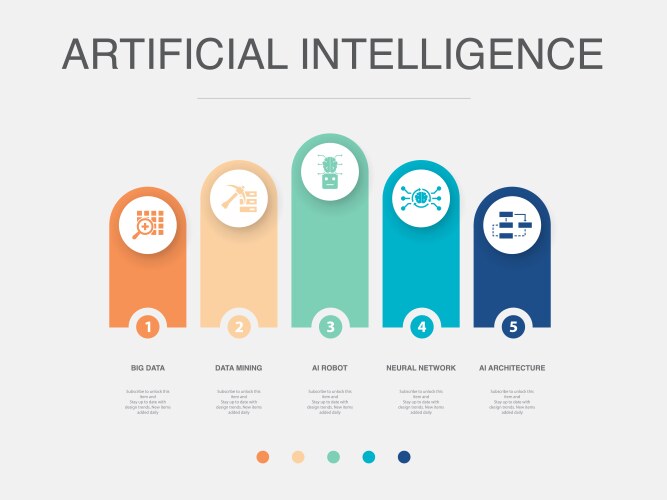 Big data mining ai robot neural network vector image