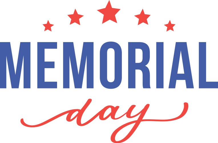 Happy memorial day - stars and stripes letter vector image