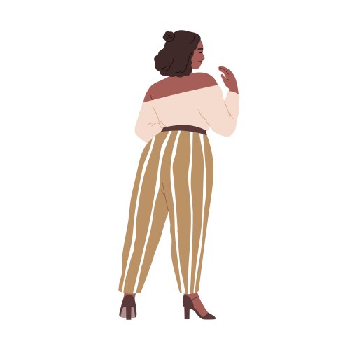 pretty chubby black woman with curvy plump body vector