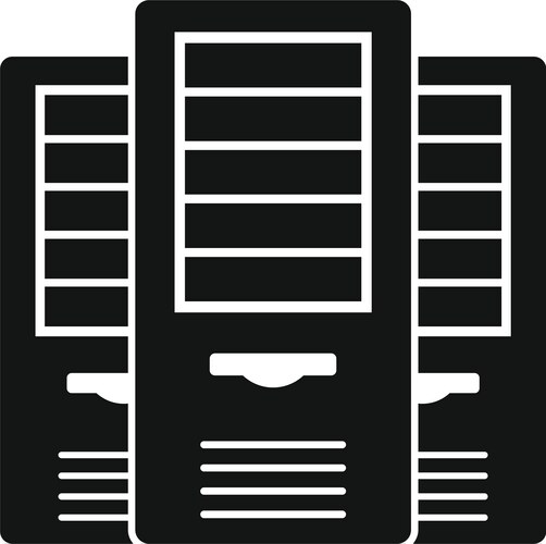 Server computers icon simple style vector image