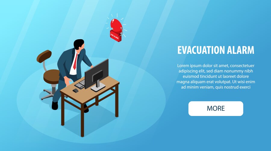 evacuation alarm banner vector image