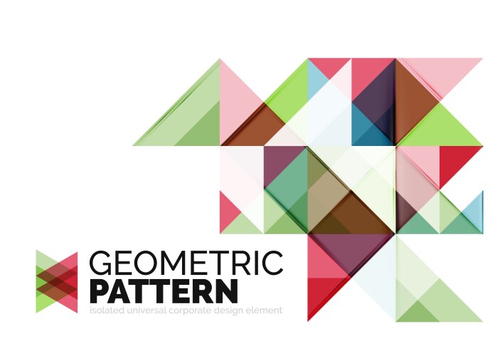 Geometric triangle mosaic pattern element isolated vector image