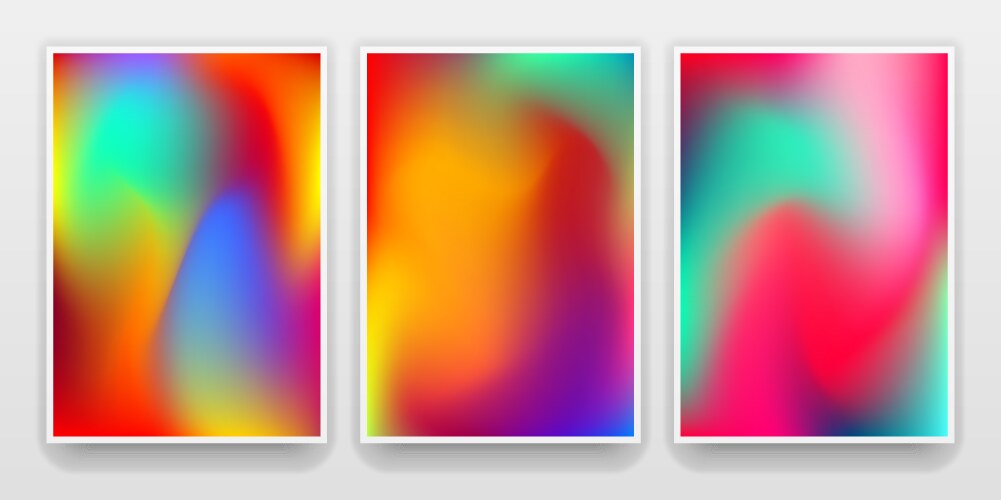 posters mock-up with vibrant color gradient vector image