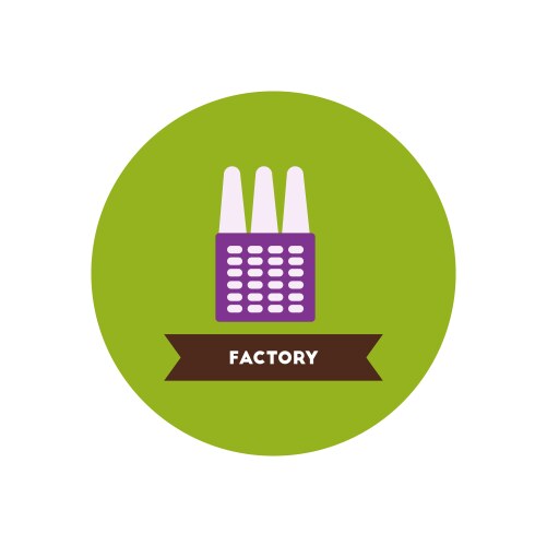 Stylish icon in color circle building factory vector image