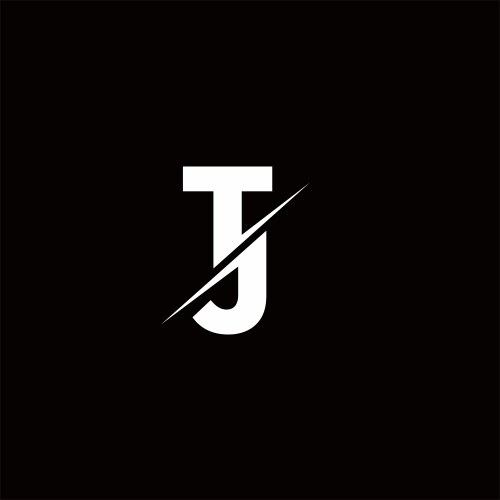 tj logo letter monogram slash with modern vector image