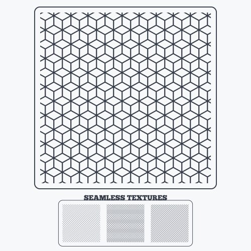 Cubes dashed diagonal lines seamless textures vector image
