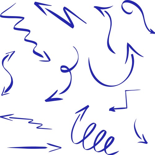 Cursor icon elements web in blue color lines vector image