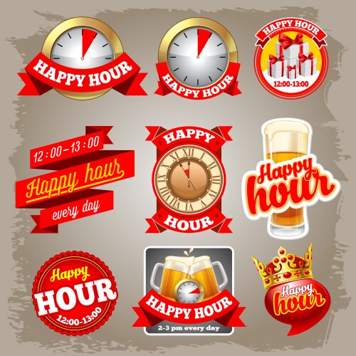 Happy hour vector image