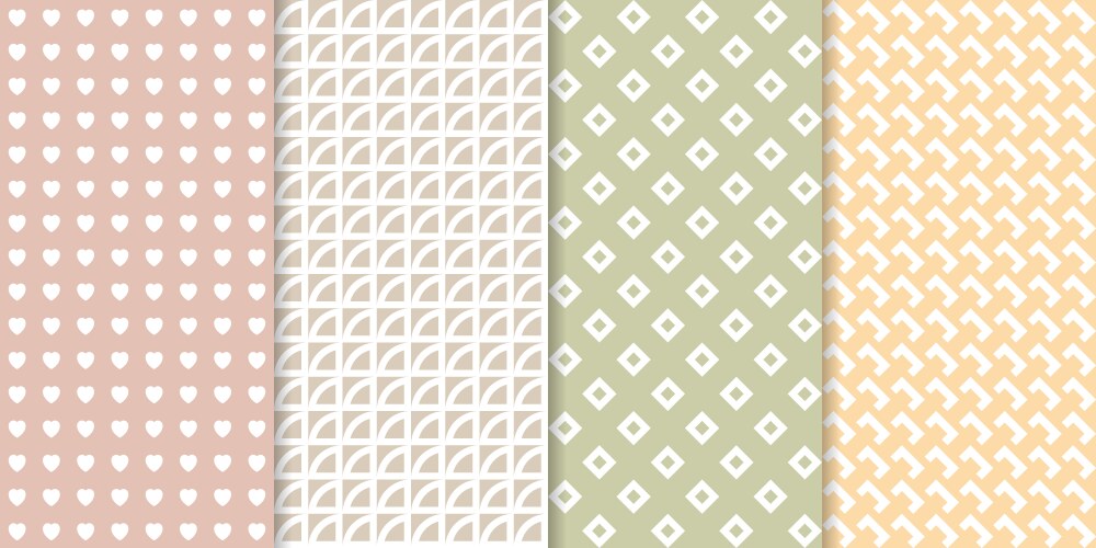 Set of minimal geometric texture seamless patterns vector image
