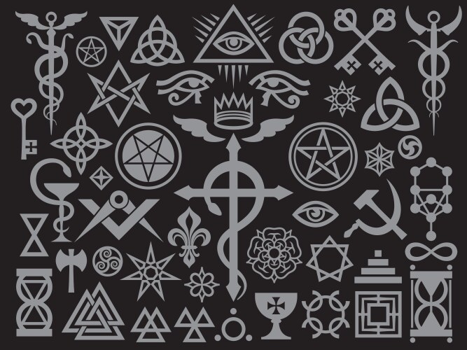 Medieval Occult Symbols & Magic Vector Image