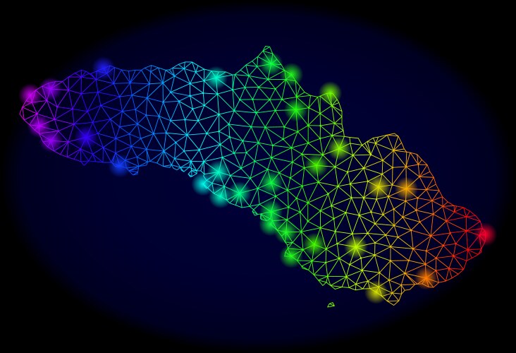 Polygonal network color mesh map of sumba island vector image