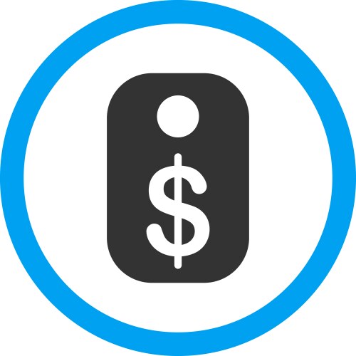 price tag rounded icon vector