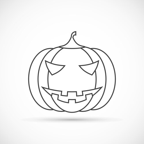 Halloween pumpkin outline icon vector image