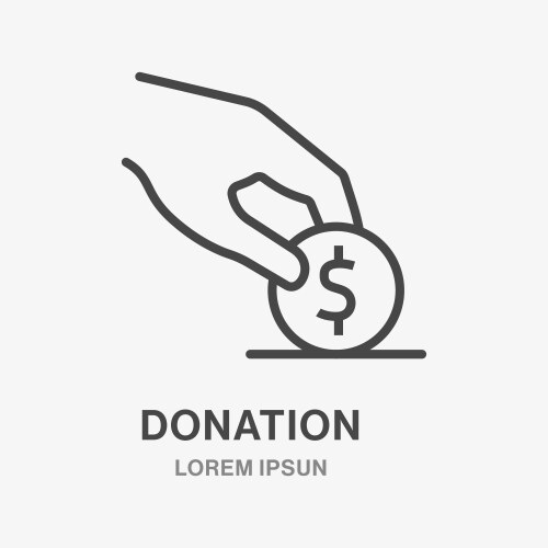 Donation line icon vector image