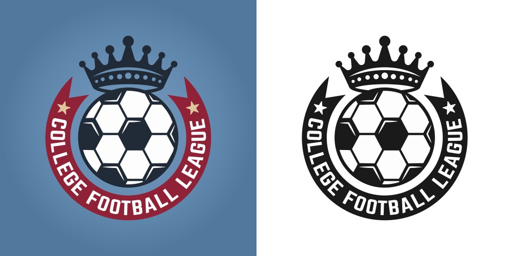 Soccer set of two styles round emblems or logos Vector Image