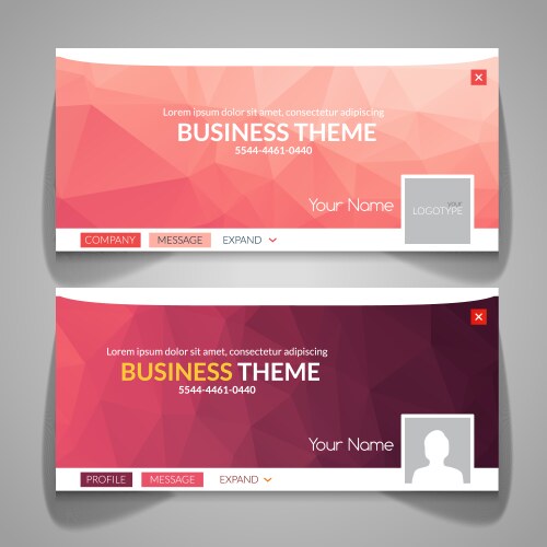 web business site design header layout template vector