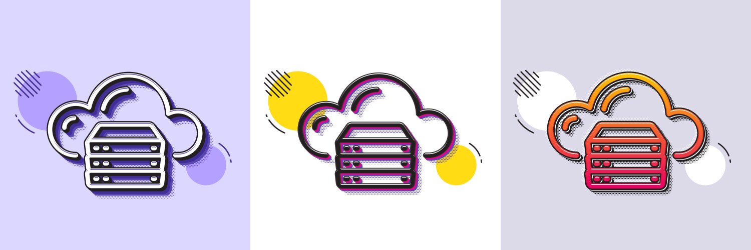 Cloud computing server line icon internet data vector image