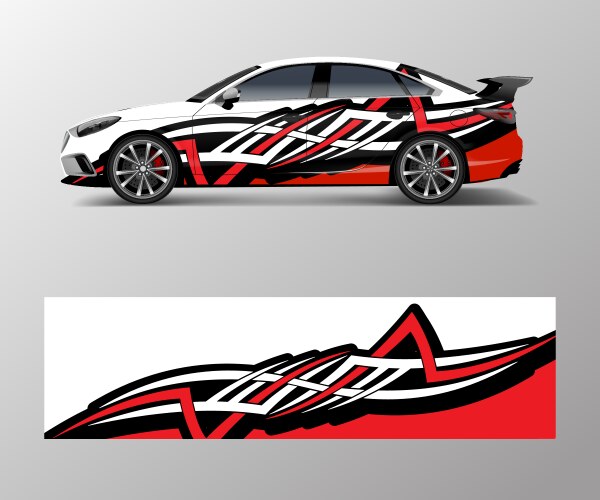 Racing Stripe Decal - Red & Black Vector Image