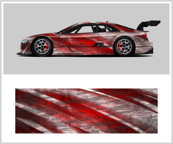 Racing Car Decal Wrap Vector Image