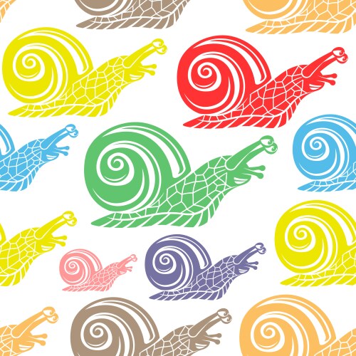 Seamless pattern with snails vector image