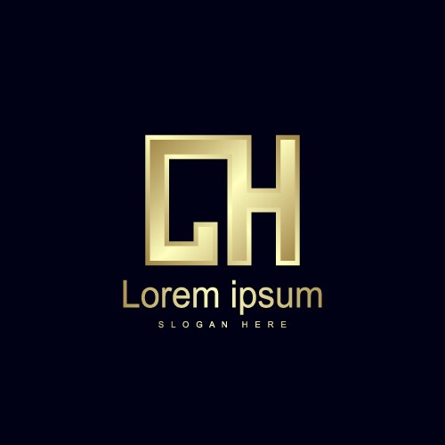 Initial letter ch logo template design Vector Image